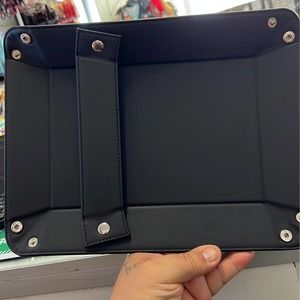 Leather tray organizer